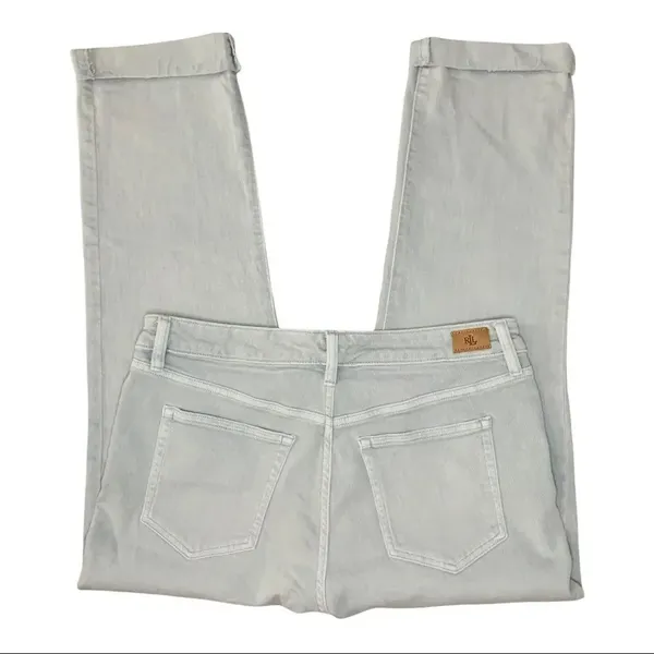 Lauren Ralph Lauren Jeans Blue Gray High Rise Premier Straight Ankle sz 10 - Image 3
