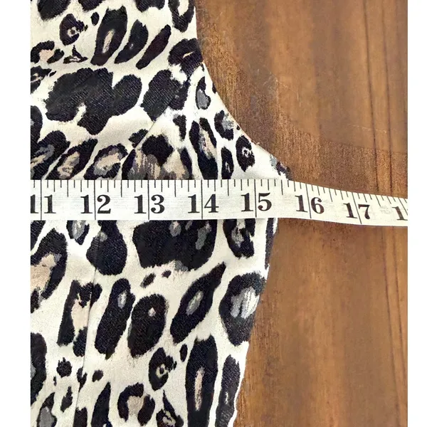 Ann‎ Taylor Petite Leopard Print Peplum Top Metallic Silver Sleeveless 00P - Image 9