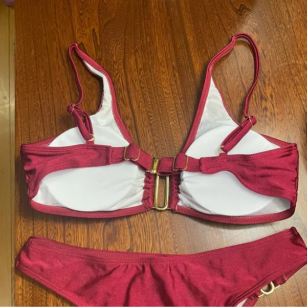 Beach Style Swimsuit Women’s Small Sexy Halter Swimwear Solid Thong Bikini - Image 10