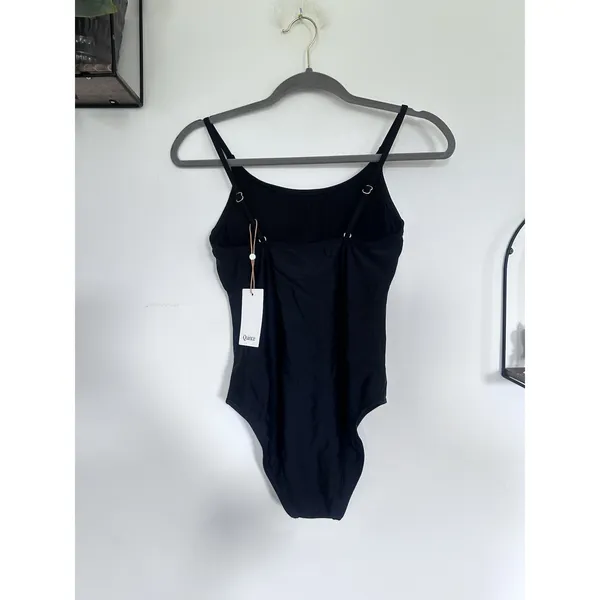NWT Quince Black Italian Cami One-Piece Swimsuit Size Small - Image 4