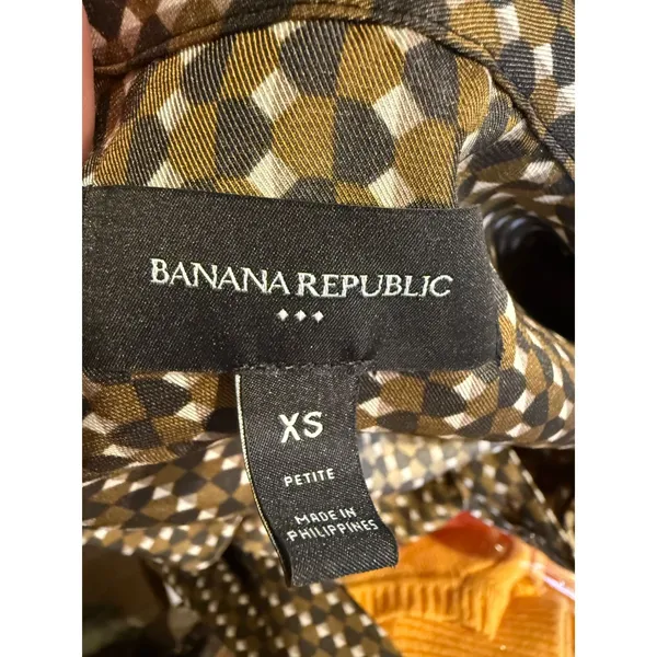BANANA‎ REPUBLIC PETITE XS Geometric Print Button Front Maxi Shirt Dress - Image 3
