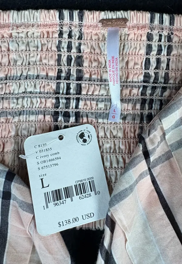 NWT free people plaid mini dress size large - Image 8