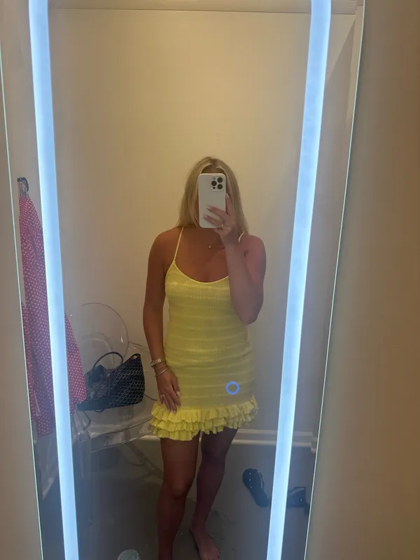 White Fox Boutique Cute Thing Knit Mini Dress Lemon - Image 2