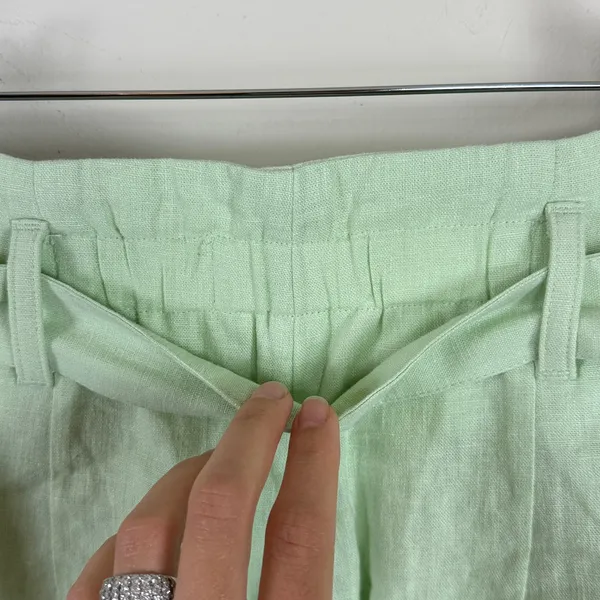 Abercrombie & Fitch‎ Linen Blend Belted High Rise Mint Green Shorts Size Small - Image 8
