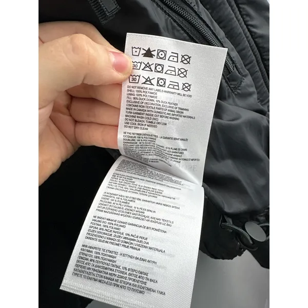 Women’s Canada Goose Medium Black Puffer Raincoat - Image 5