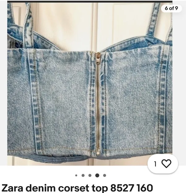 ZARA Denim Corset Top - Image 2