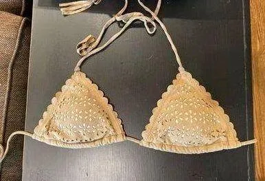 Suede Floral Bikini Tan - Image 6