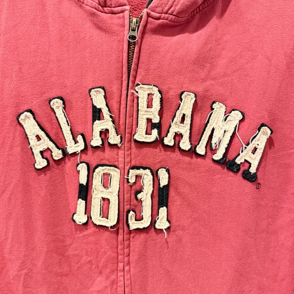 Pressbox Alabama 1831 Hoodie Red Distressed Zip Up Collegiate Womens 2XL - Image 2