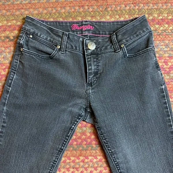 Wrangler Womens Premium Patch Western Cowboy Black Jeans - Image 2