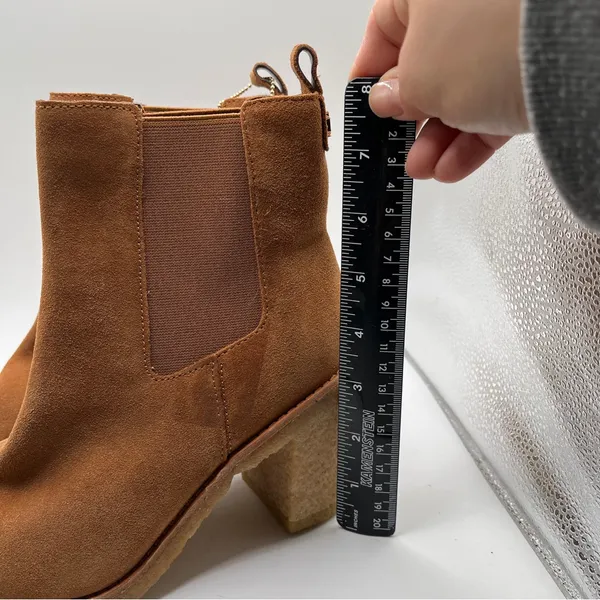 NWOBLauren Ralph Lauren Marianna Suede Waterrepellent Chunky Heel Ankle Boot 5.5 - Image 3