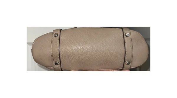 Michael Kors Bedford Medium Belted Leather Satchel – Taupe / Dark Khaki - Image 3