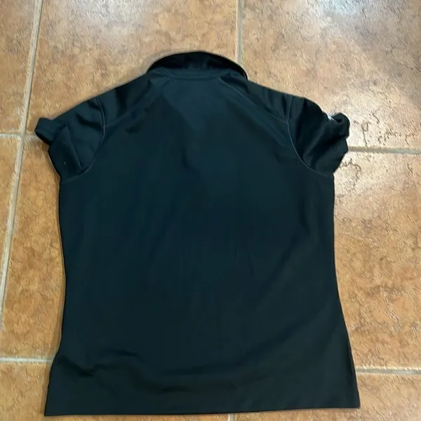 Nike Golf Polo Shirt Womens Black Dri-FIT Viracon Logo L 12-14‎ - Image 5