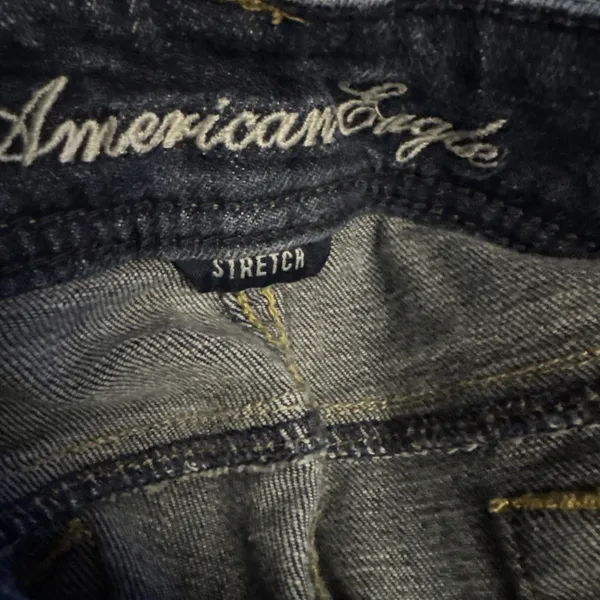 American Eagle Original Boot Jeans Women's  8 Short Bootcut Dark Wash Fade Boho - Image 9