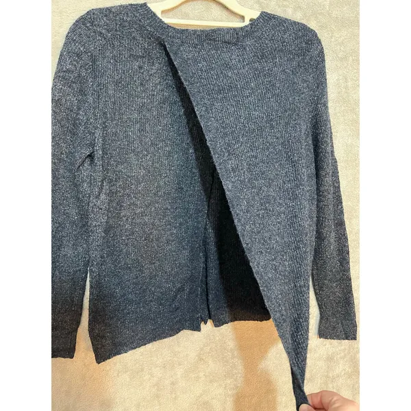 Abercrombie & Fitch Sweater Blue Small Split Back Lagenlook Preppy - Image 5