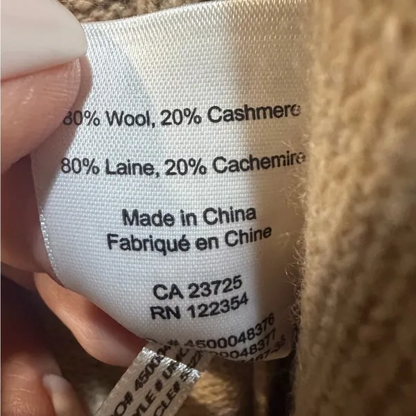 Aritzia Babaton Cashmere/ Wool Cape Cardigan Oversize XXS/XS/S Tan - Image 4