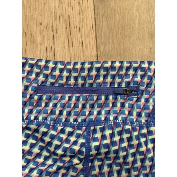 Athleta Multi Vivid Sonar Capri Running Leggings W/ Pockets Geometric Sz XS‎ - Image 9