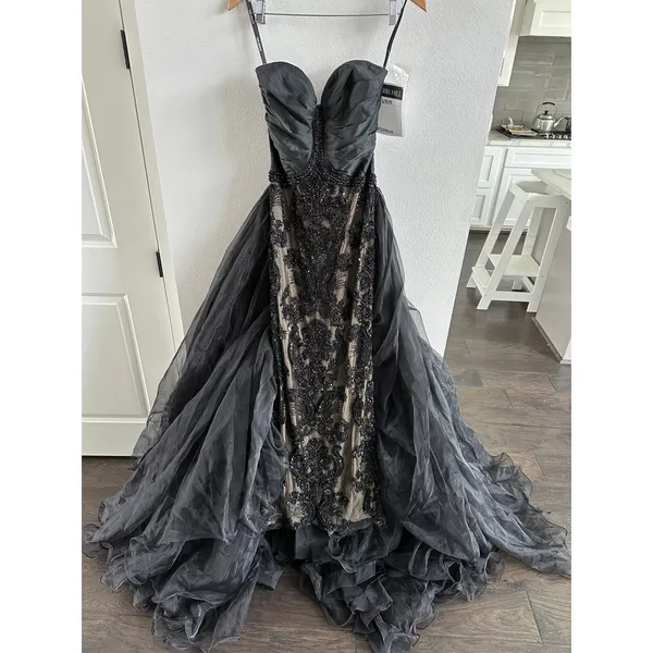 Sherri Hill 67015 Couture Prom Pageant Gala Dress Evening Gown Black and Nude - Image 7