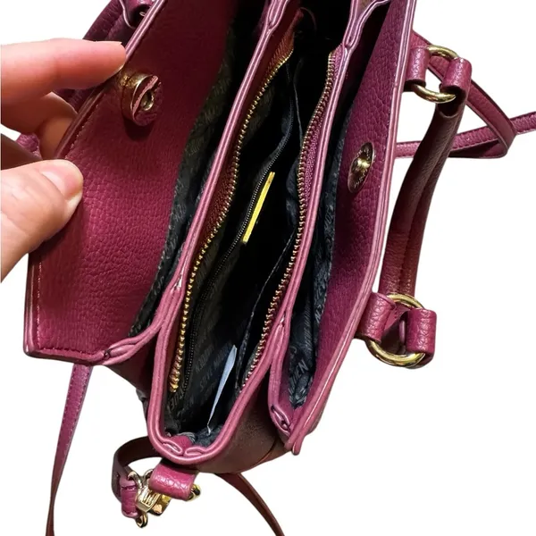 👜 Steve Madden Burgundy‎ Tote Satchel Bag Crossbody Strap OS 👜 - Image 2
