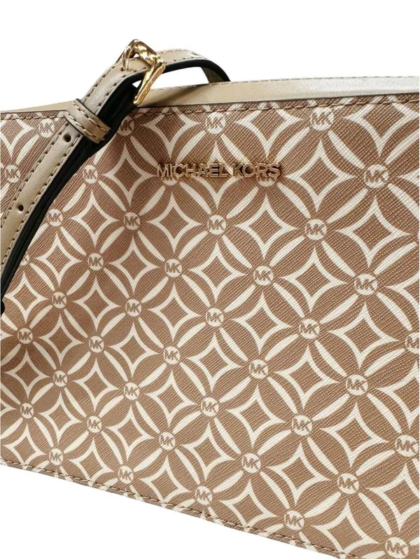 (RB) $198 RARE Michael Kors Jet Set Large EW Crossbody Bag Camel w/Gold Hardware - Image 5
