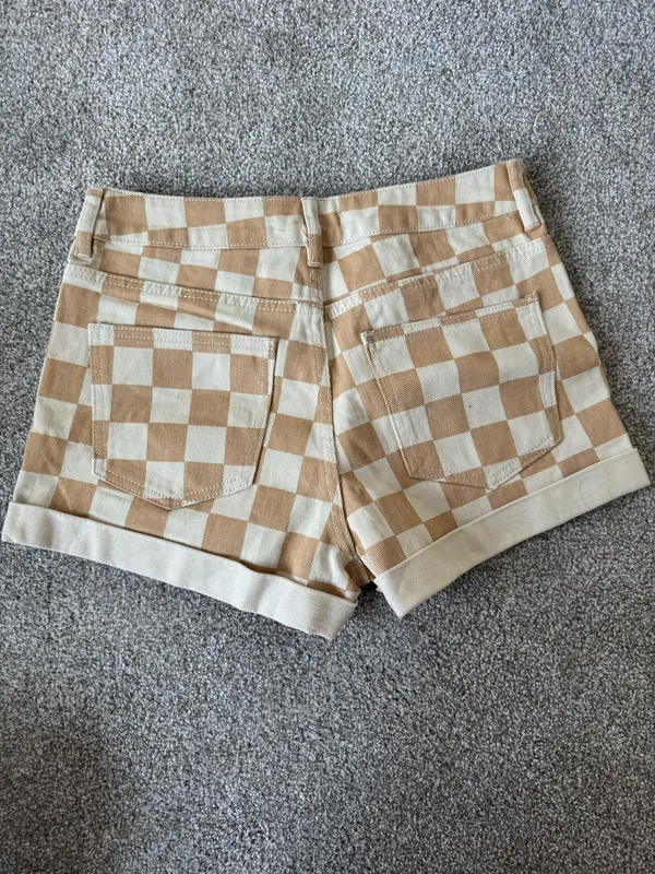 PacSun Checkered Jean Shorts - Image 2