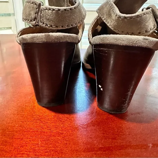 Frye Dani Shield Sling Peep‑Toe Suede Sandals – Size 8 - Image 8