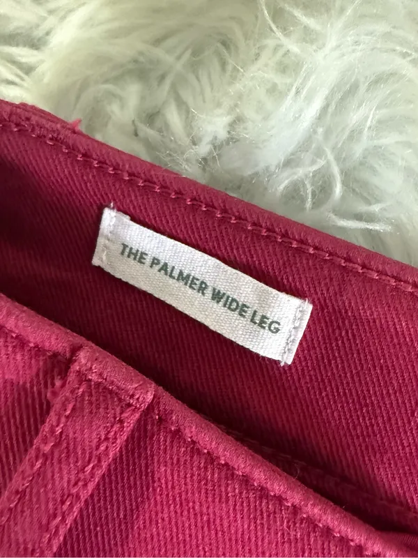 LOFT Palmer Wide Leg Pink Jeans 4 Petite High Rise Stretch Pants - Image 5