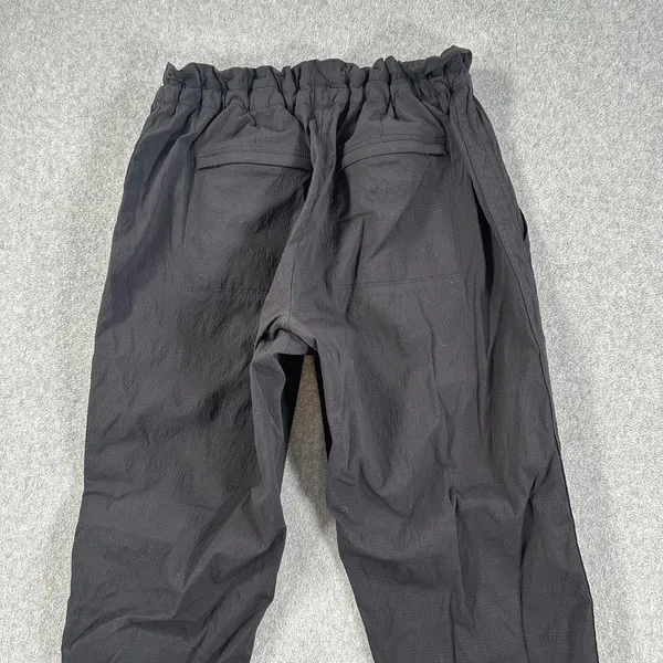 Athleta Drawstring Utility Straight Leg Active Pants Women's 10 Black Pockets - Image 9