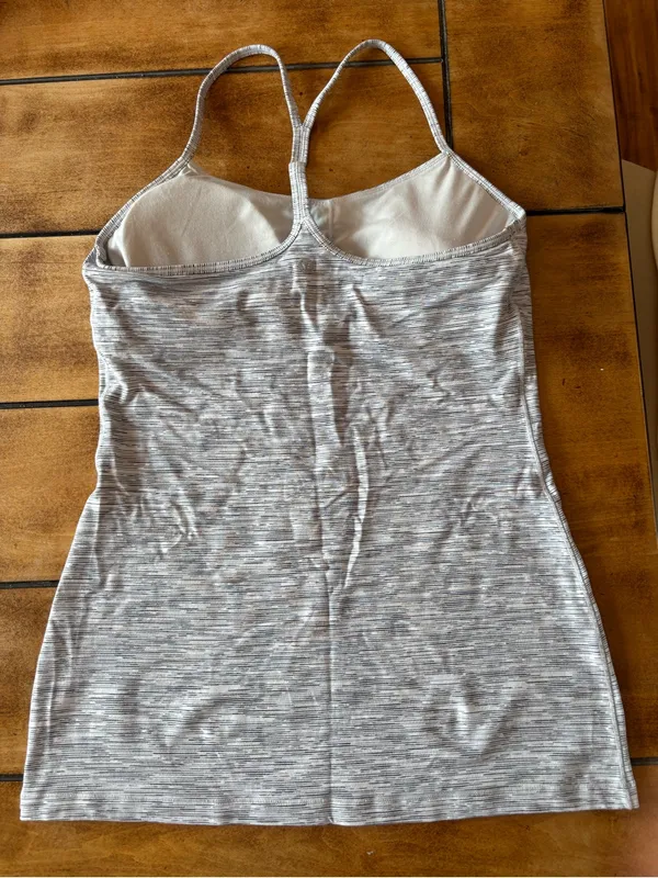 Lululemon Women’s Power Y Tank Top Space Dye Camo White Silver Spoon - Image 3