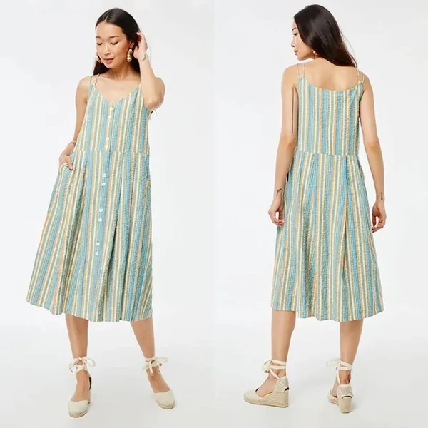 Roller Rabbit Seersucker Lindy Dress Rainbow‎ Stripe Size Medium - Image 2