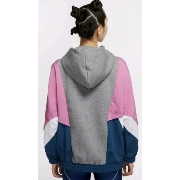 VTG 90s Nike Icon Clash Retro Color Block Pullover Hoodie Woman's XS Oversized - Image 3
