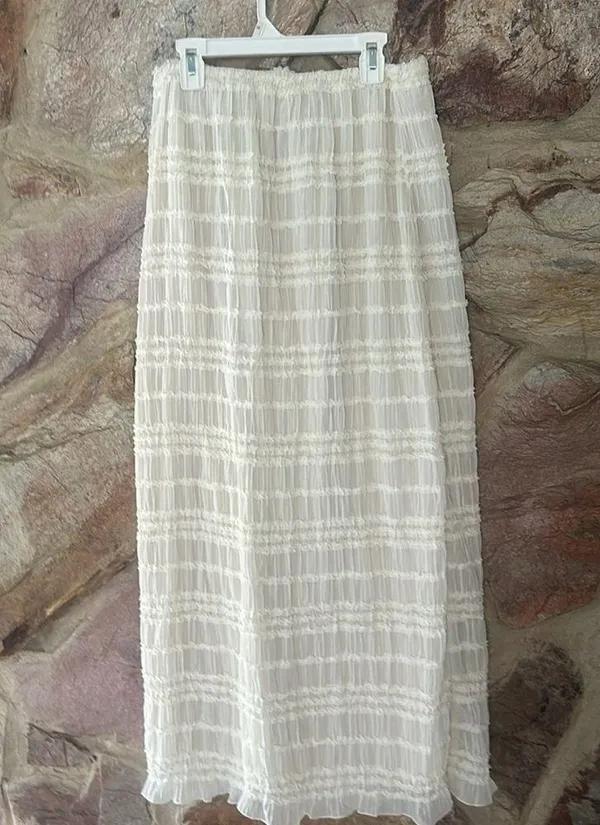 Commense Ruffled Crop Top Skirt Set size L Size L - Image 4