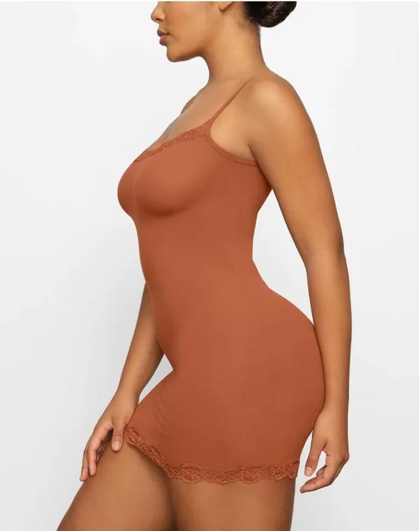NWOT fits everybody corded slip lace dress - bronze - Image 2