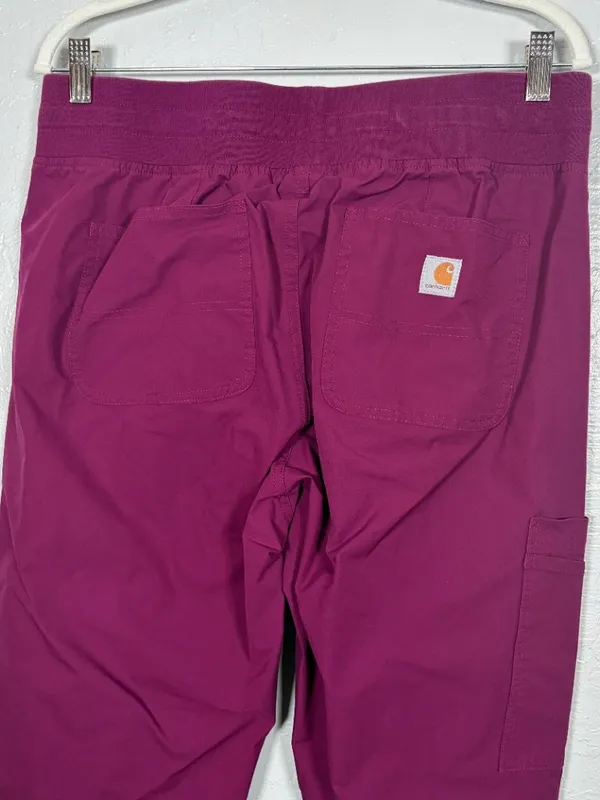 Carhartt Force Women L Wine Maroon Essential Jogger Scrub Pants Medical Nurse - Image 6