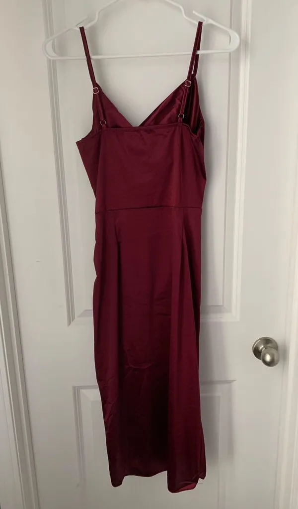 Silk Bodycon Dress Red Size L - Image 2