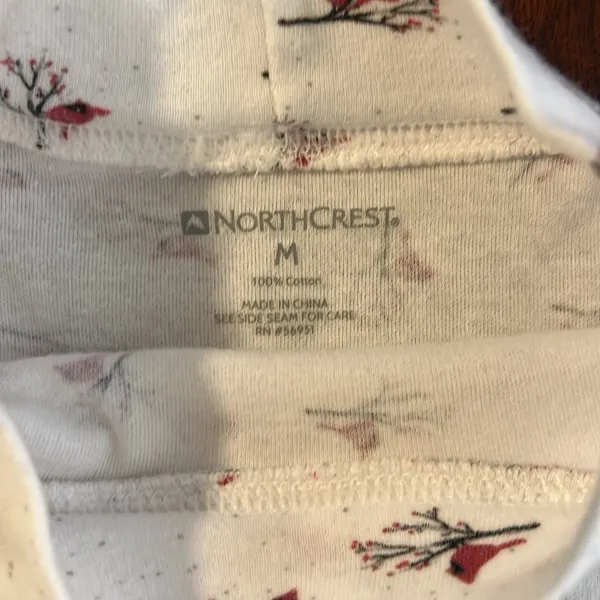 Northcrest mock turtleneck womens medium cream cardinals long sleeved - Image 3