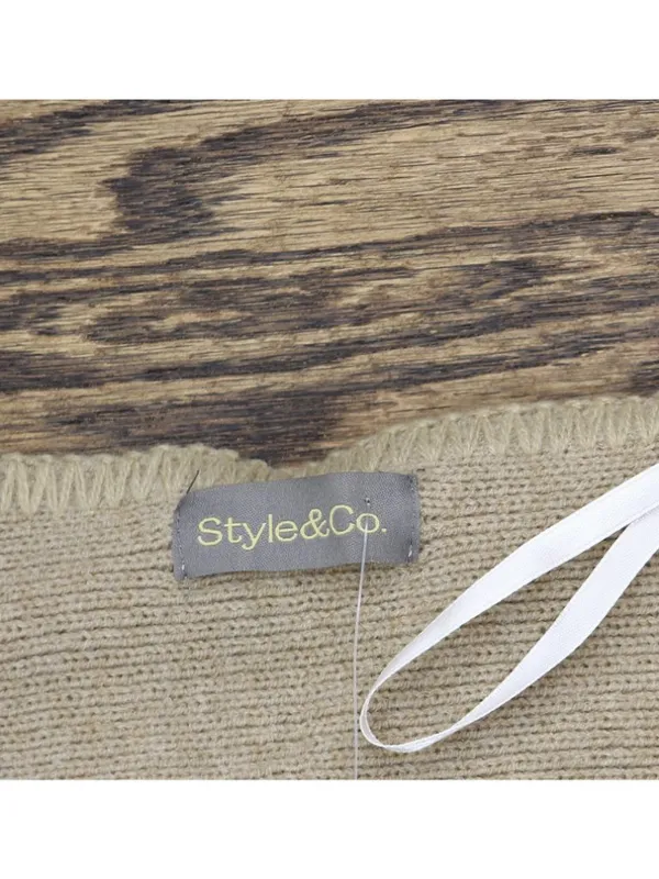 NWT Style & Co. Womens Solid Scarf Wrap with Pockets Ruana SC9742501 Oat Brown - Image 5