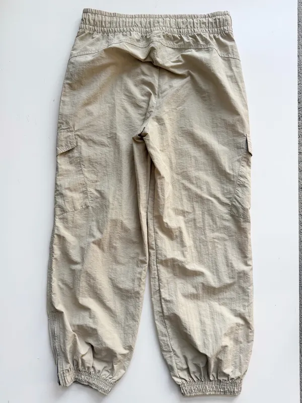 Old Navy Ankle Zip Nylon Cargo Jogger Pants Tan Size Medium - Image 6