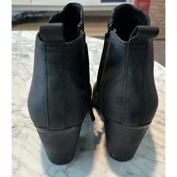 Cole Haan Boots Womens 9.5 B Chesney Ankle Booties‎ Block Heels Black Leather - Image 4