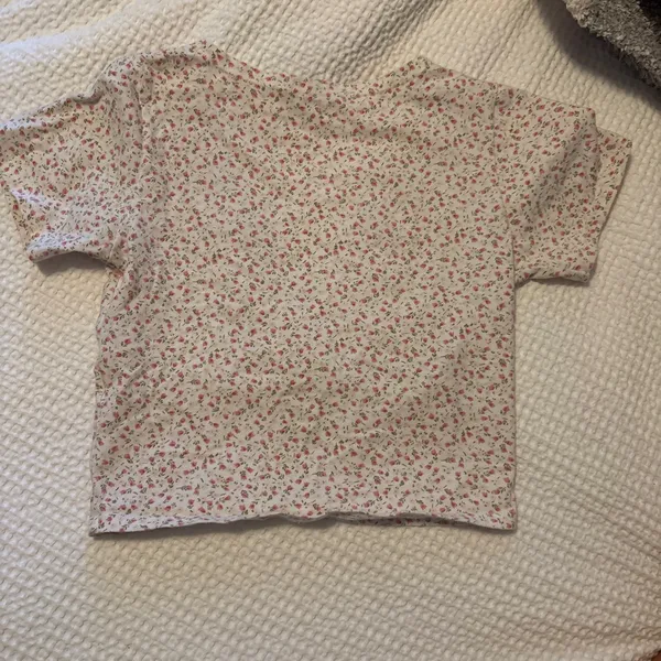 Brandy Melville Pink Floral Amara Top - Image 2