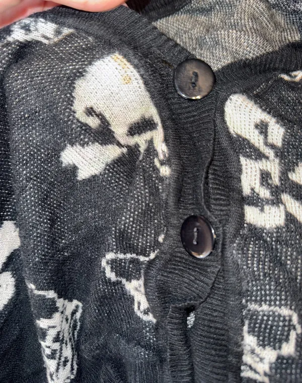 Skull print cardigan Black - Image 3