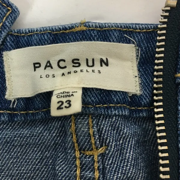 PACSUN Front Zip Mini Jean Skirt, Raw Hem - Image 4
