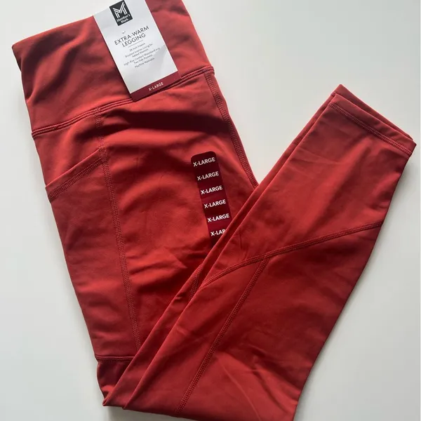 NWT Member's Mark Extra Warm High Rise Leggings XL Rusty Bronze Running - Image 7