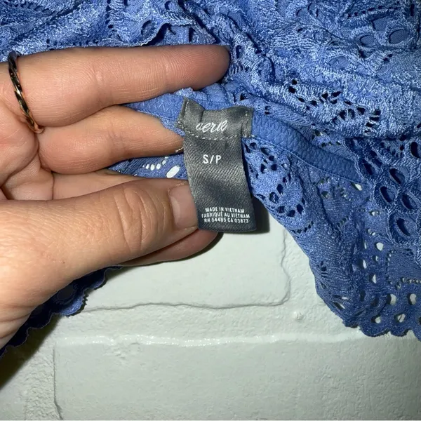 Aerie Lace Pullover Wireless Lined Bralette in Blue - Image 6