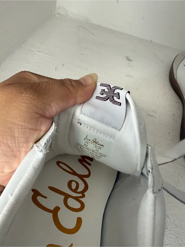 Sam Edelman White, Gray & Brown Velcro Sneakers - Image 5