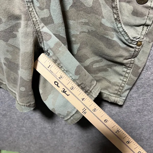 LEI Camo Print Shortall Overalls Green Camouflage Stretch Bibs Size M - Image 5