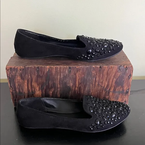 Simply Vera Vera Wang Black Jeweled Slip-On Loafers - Image 2