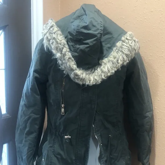 Marezzi couture olive green hooded jacket Size M - Image 3