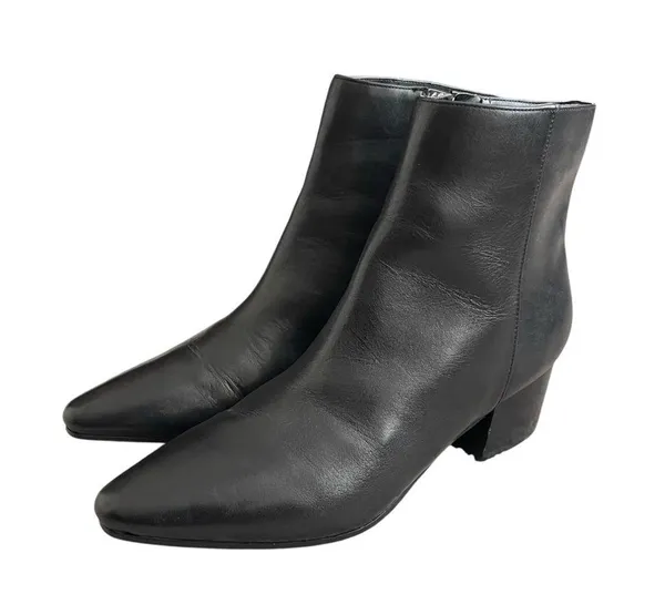 Marc Fisher Tammea Pointed Toe Leather Ankle Boots Women’s Size 7 Low Block Heel - Image 3