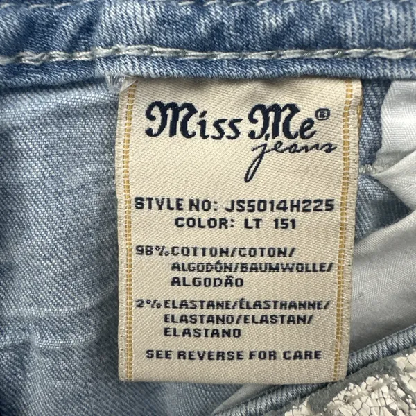 Miss Me Y2K Low Rise Signature Denim Jean Shorts Crochet Boho Festival Women 29 - Image 4