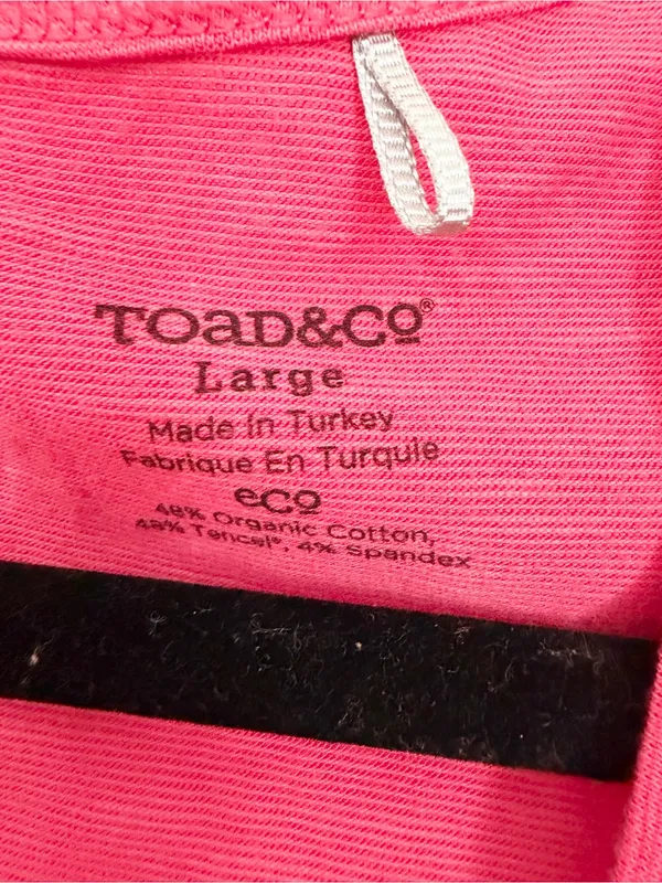 Toad & Co. Womens Orange Dress With Pocket organic cotton V-Neck large - Image 3